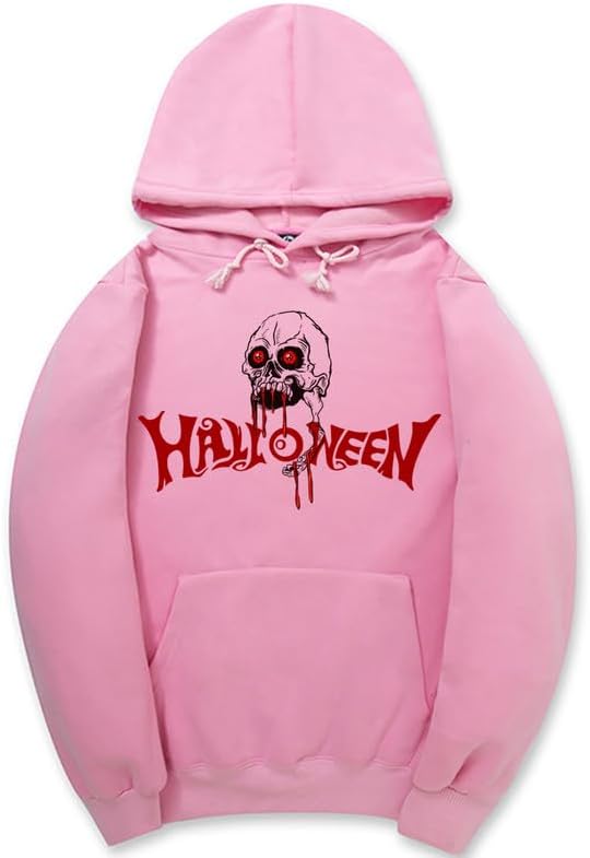 CORIRESHA Halloween Skull Sudadera con capucha de manga larga con cordón de algodón Unisex sudadera manchada de sangre