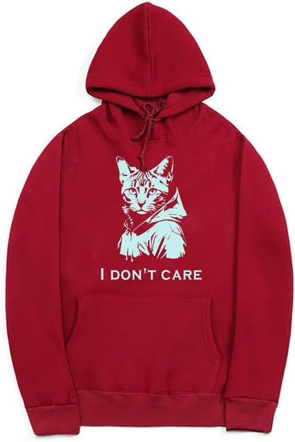 CORIRESHA Sudadera con Capucha de Gato Lindo para Mujer Sudadera Informal de Manga Larga con cordón y Letras para Hombre