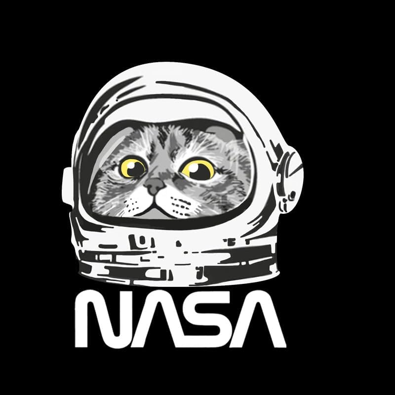 CORIRESHA Teen NASA T-Shirt Crew Neck Short Sleeves Cute Top for Cat Lovers