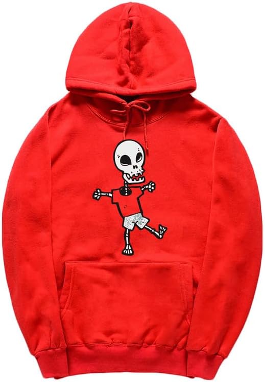 CORIRESHA Halloween Skull Hoodie Long Sleeve Drawstring Kangaroo Pocket Funny Sweatshirt