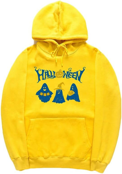 CORIRESHA Sudadera con capucha de fantasma de Halloween, sudadera gótica Harajuku de manga larga con bolsillo con cordón, unisex