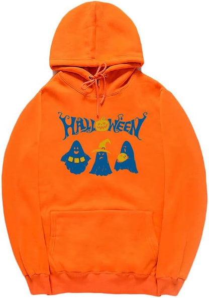 CORIRESHA Sudadera con capucha de fantasma de Halloween, sudadera gótica Harajuku de manga larga con bolsillo con cordón, unisex