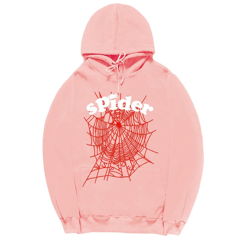 CORIRESHA Fashion Spider Web Hoodie Long Sleeve Drawstring Unisex Cot