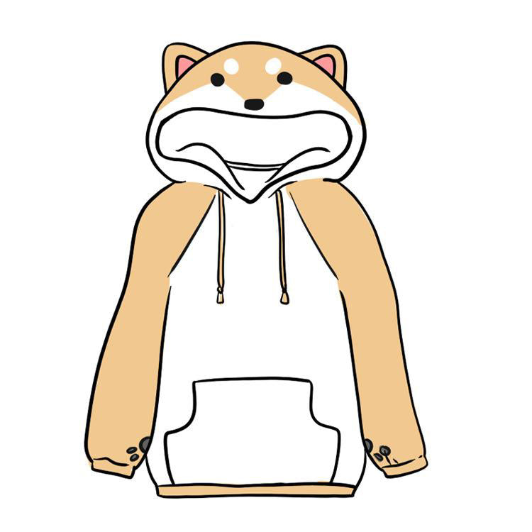 Shiba inu hooded plush 2025 sweatshirt